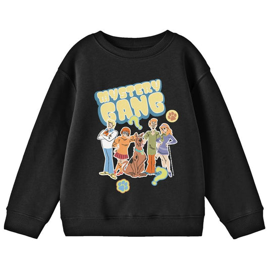 Scooby Doo Mystery Gang Youth Black Crew Neck Sweatshirt