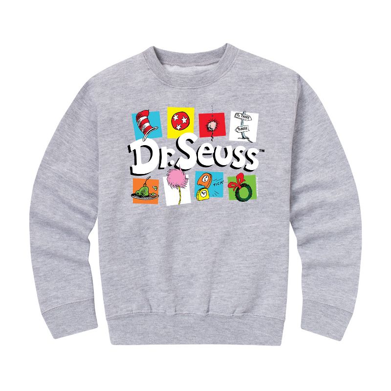 Boys' - Dr. Seuss - Dr. Seuss Icons Graphic Long Sleeve Fleece Sweatshirt