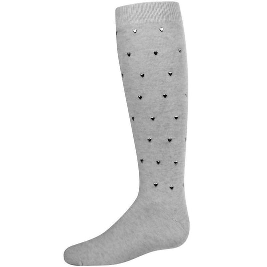 Memoi Girls' Sweetheart Studded Knee-High Socks