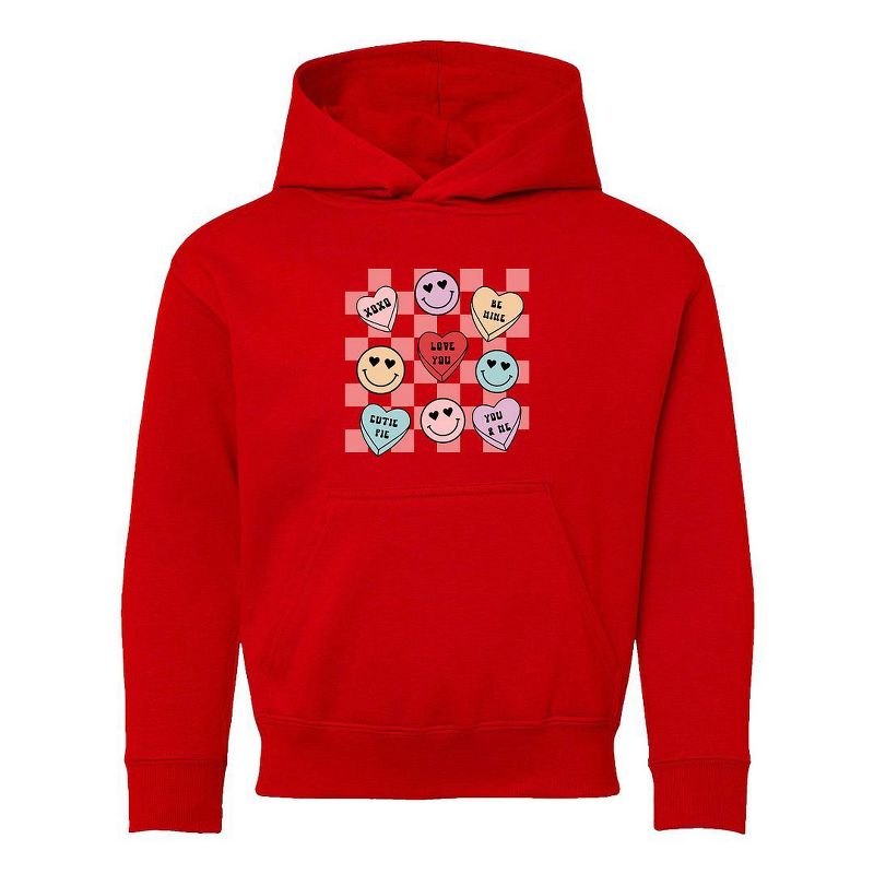 The Juniper Shop Candy Heart Smile Solid Youth Graphic Hoodie