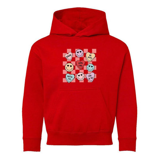 The Juniper Shop Candy Heart Smile Solid Youth Graphic Hoodie