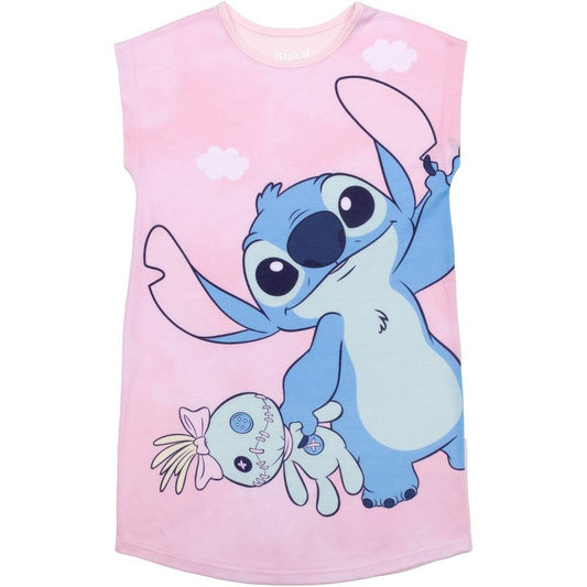 Disney Lilo & Stitch Little/Big Girls' Short Sleeve Sleep Dress Nightgown