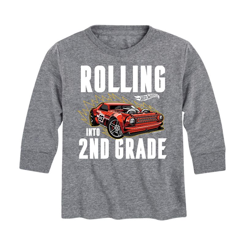 Boys' - Hot Wheels - Rolling Into 2nd Grade Long Sleeve Graphic T-Shirt
