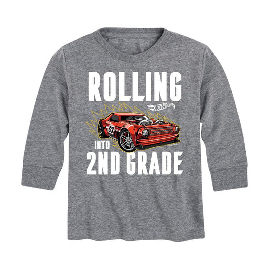 Boys' - Hot Wheels - Rolling Into 2nd Grade Long Sleeve Graphic T-Shirt