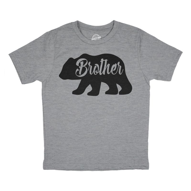Youth Brother Bear T shirt Cute Funny Family Sibling Tee Cool For Kids - Crazy Dog Youth T Shirt