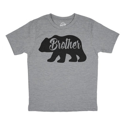 Youth Brother Bear T shirt Cute Funny Family Sibling Tee Cool For Kids - Crazy Dog Youth T Shirt
