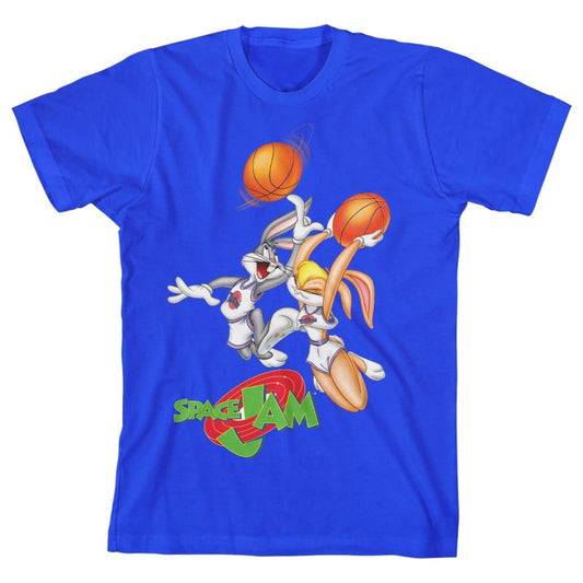 تي شيرت أزرق ملكي للأولاد من Space Jam Lola and Bugs Basketball Match