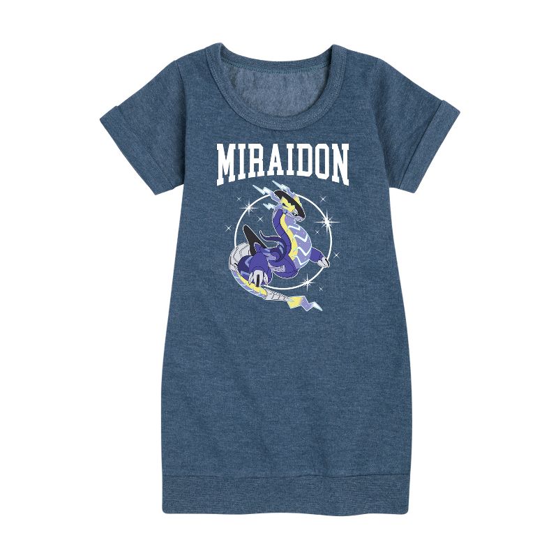 فستان ميرايدون كوليجيت الجرافيكي بأكمام قصيرة للفتيات - بوكيمون