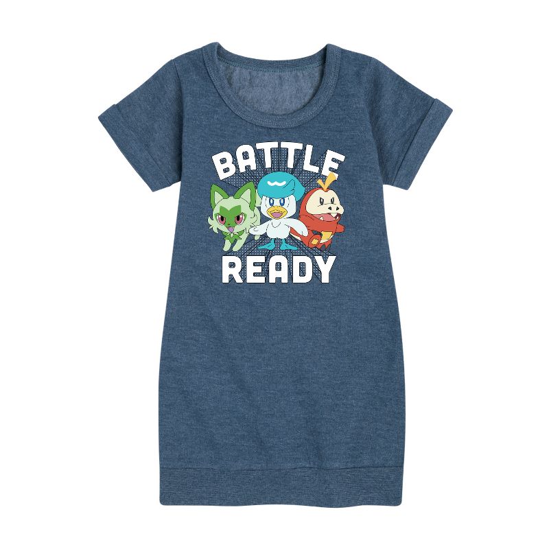 Girls' - Pokémon - Battle Ready Graphic Short Sleeve Fleece Dress