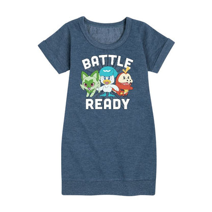 Girls' - Pokémon - Battle Ready Graphic Short Sleeve Fleece Dress