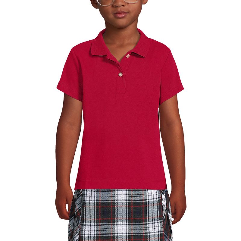 Lands' End School Uniform Kids Short Sleeve Feminine Fit Interlock Polo Shirt