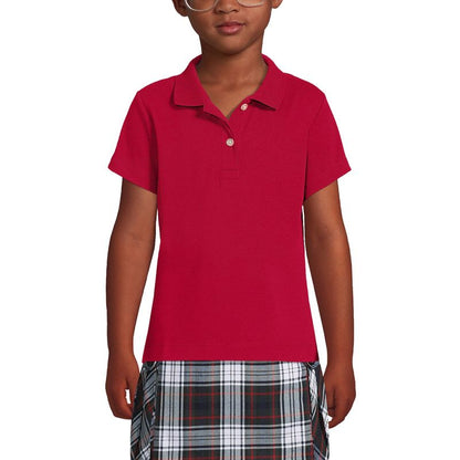 Lands' End School Uniform Kids Short Sleeve Feminine Fit Interlock Polo Shirt
