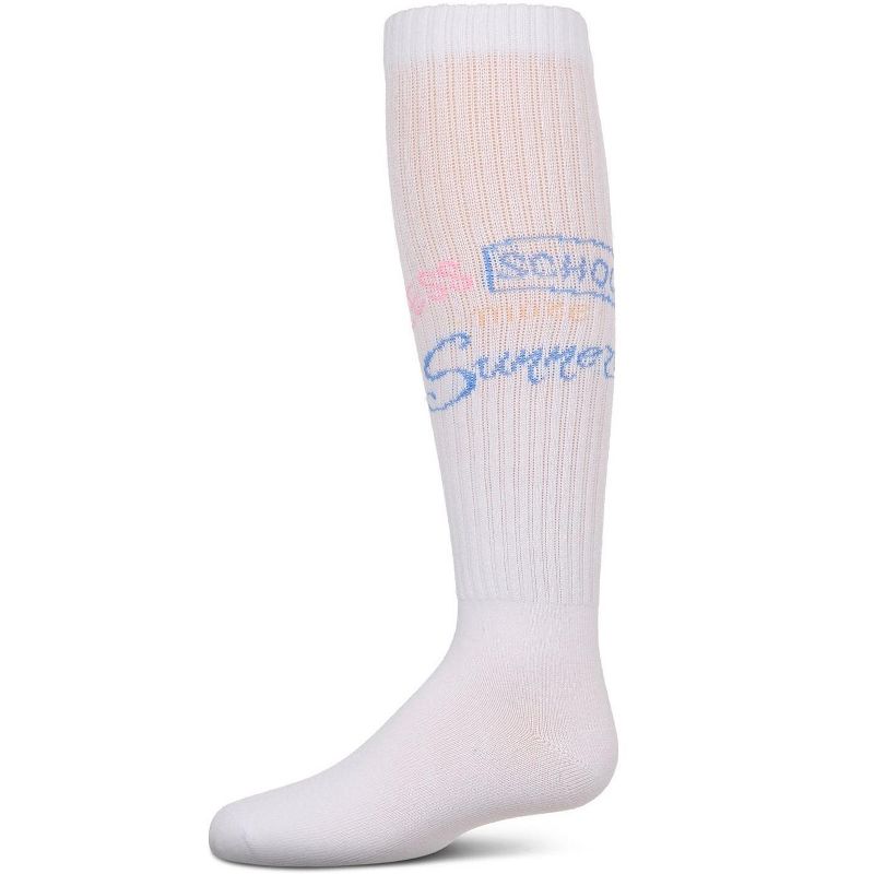 Memoi Girls Soft Stretch Cotton Ribbed "More Summer" Knee Socks
