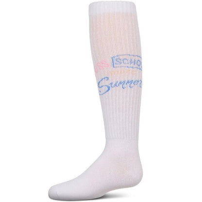 Memoi Girls Soft Stretch Cotton Ribbed "More Summer" Knee Socks