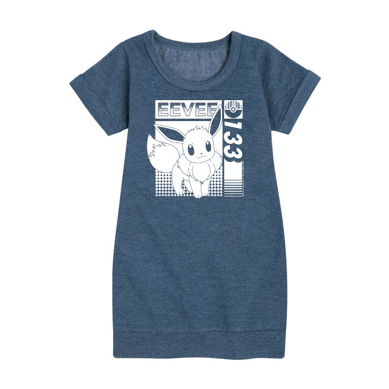 فستان صوف بأكمام قصيرة من EEVEE 133 برسومات بوكيمون للبنات