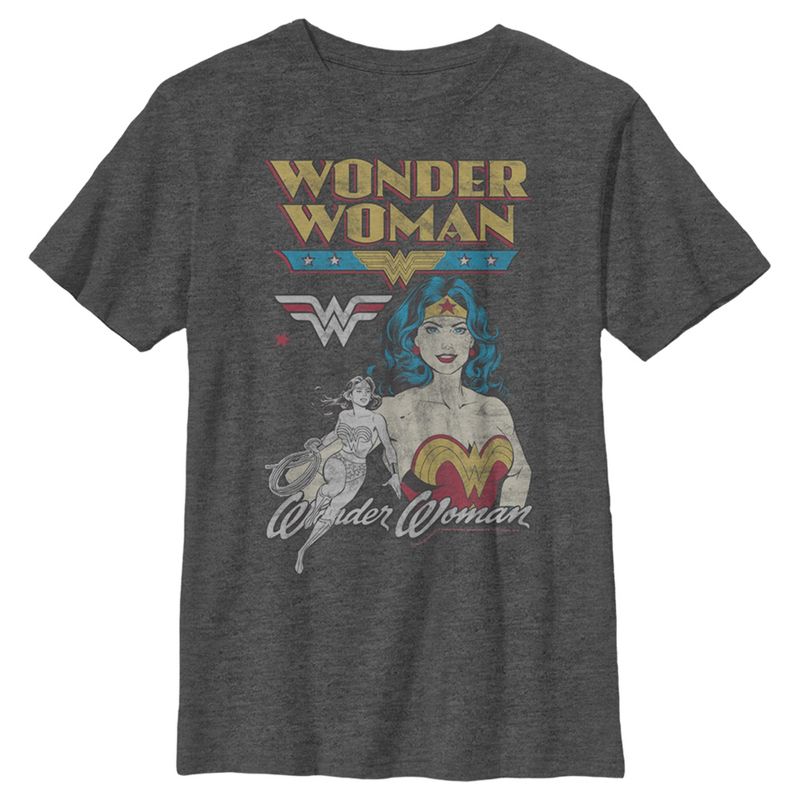 Boy's Wonder Woman Distressed Poster T-Shirt