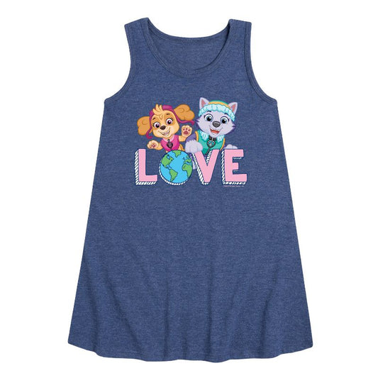 Girls' - Paw Patrol - Love Earth Graphic Sleeveless Aline Dress