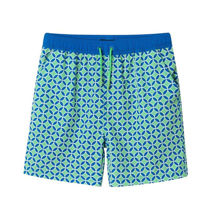 Andy & Evan  Kids  Green Geo Print Swim Trunk