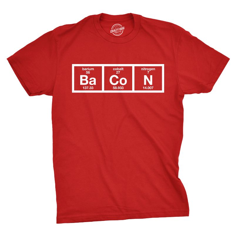 Youth Bacon Chemistry T-Shirt Funny Science Preiodic Table Tee for Kids - Crazy Dog Youth T Shirt