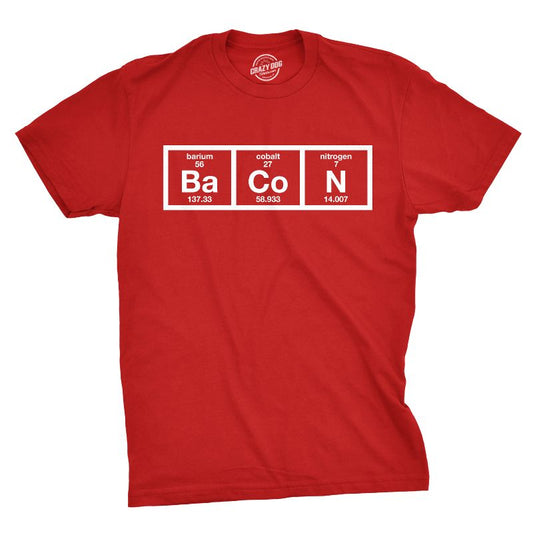 Youth Bacon Chemistry T-Shirt Funny Science Preiodic Table Tee for Kids - Crazy Dog Youth T Shirt
