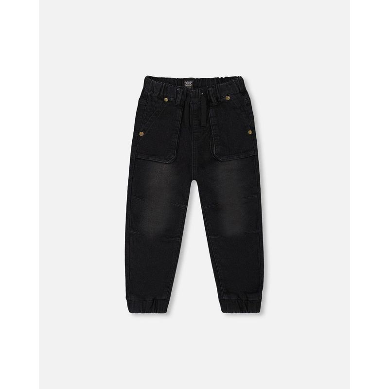 بنطلون جينز Deux par Deux Boy French Terry Denim Jogger Pant جينز أسود
