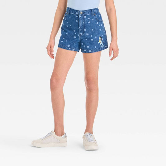 Girls' Bluey Denim Shorts - Blue