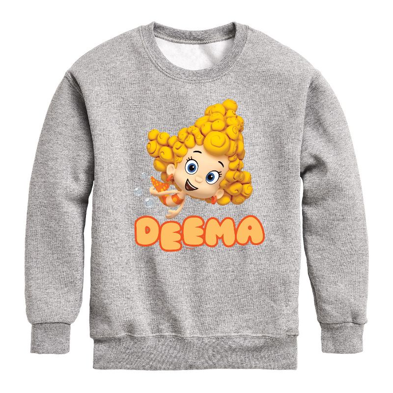 Boys' - Bubble Guppies - Deema Graphic Long Sleeve Fleece Sweatshirt