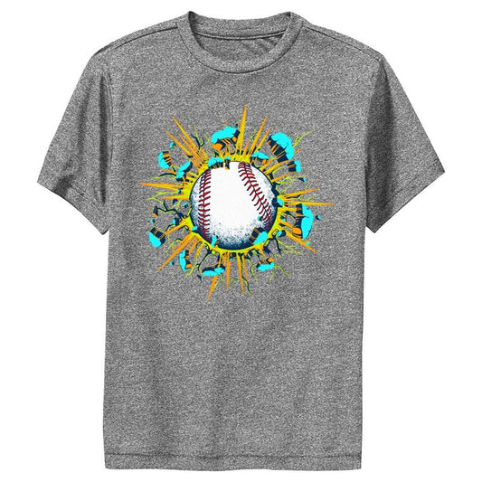 Boy's Lost Gods Baseball Broken Glass Performance Tee