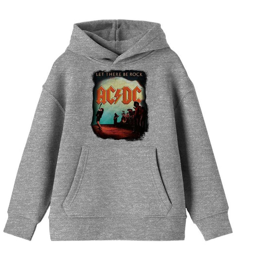 AC/DC Let There Be Rock Poster Youth Athletic Gray Hoodie