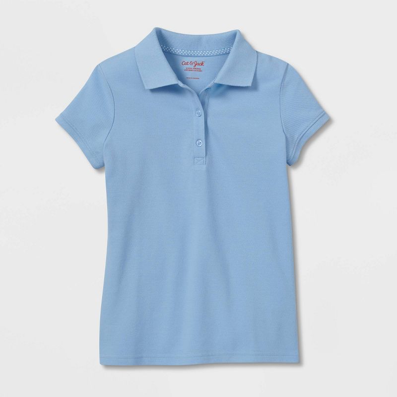 Girls' Short Sleeve Pique Uniform Polo Shirt - Cat & Jack™