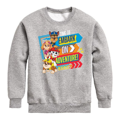 Boys' - Paw Patrol - Time To Embark On Adventure Graphic Long Sleeve Fleece Sweatshirt