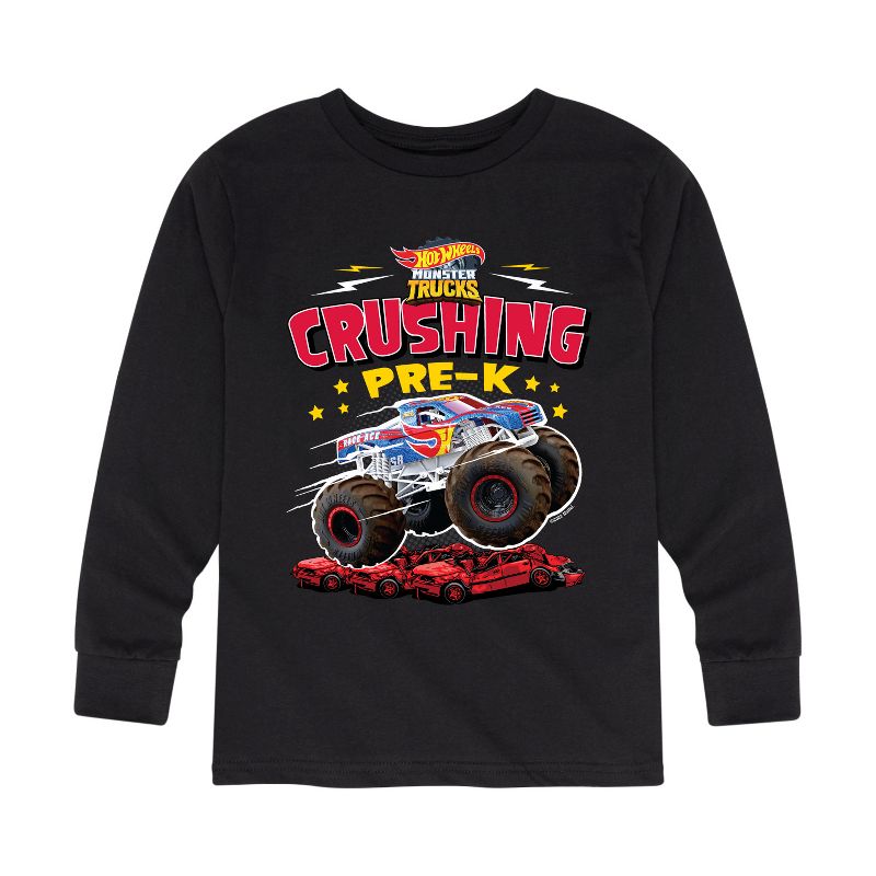 Boys' - Hot Wheels - Crushing Pre K Long Sleeve Graphic T-Shirt