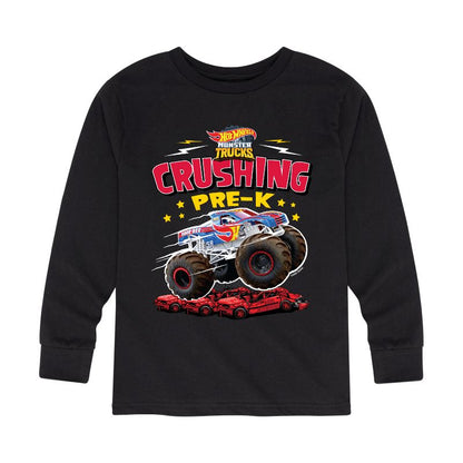 Boys' - Hot Wheels - Crushing Pre K Long Sleeve Graphic T-Shirt