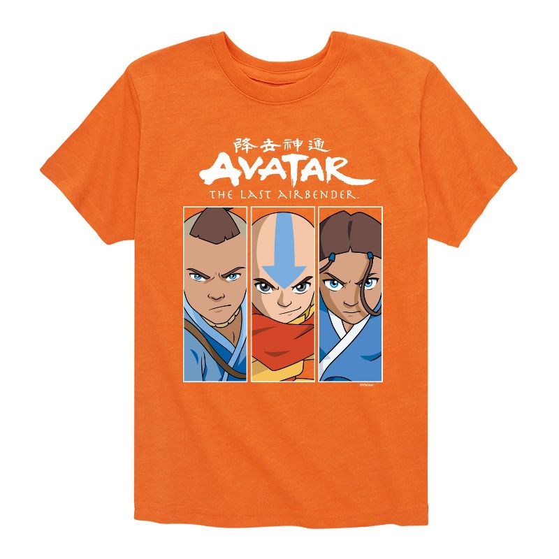 Boys' - Avatar: The Last Airbender - Aang Sokka Katara Trio Short Sleeve Graphic T-Shirt
