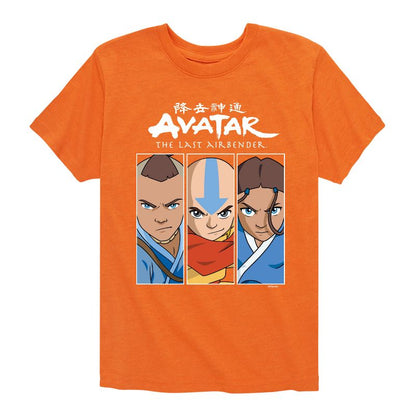 Boys' - Avatar: The Last Airbender - Aang Sokka Katara Trio Short Sleeve Graphic T-Shirt