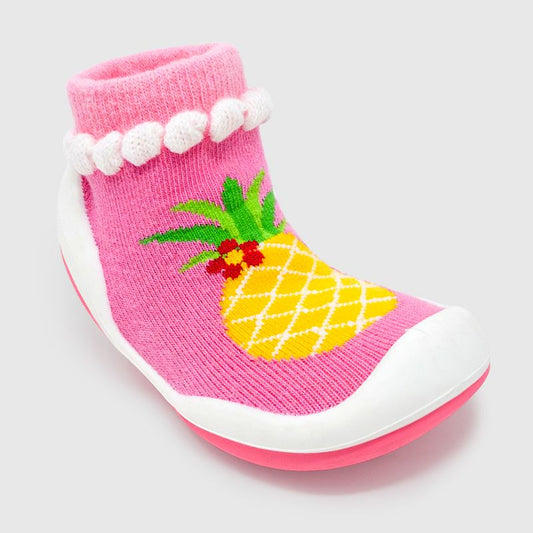 Komuello Baby Girl First Walk Sock Shoes Pineapple