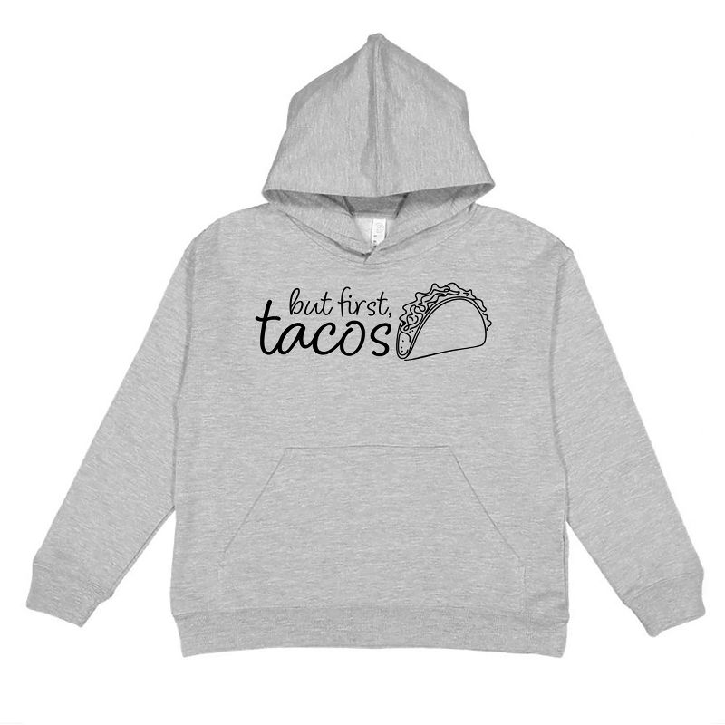 The Juniper Shop But First, Tacos Outline Youth Hoodie