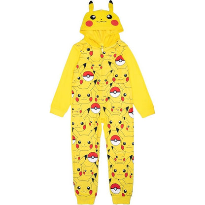 Pokémon Little/Big Boys' One-Piece Hooded Union Suit Pajamas