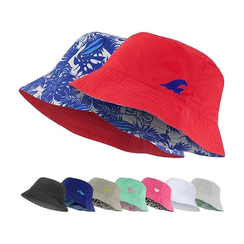 Addie & Tate Kids Reversible Bucket Hat for Girls & Boys, Packable Beach Sun Bucket Hat for Toddlers to Teens Ages 3-14 Years