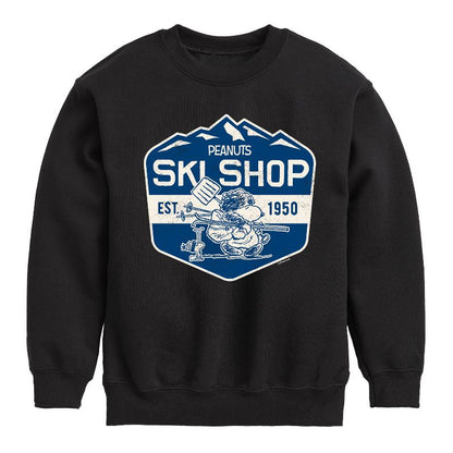 Boys' - Peanuts - Ski Shop Graphic Long Sleeve Fleece Sweatshirt