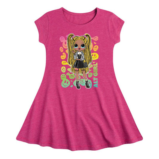 Girls' - LOL Surprise! - Rainbow ALT Girl Fit & Flair Cap Sleeve Dress