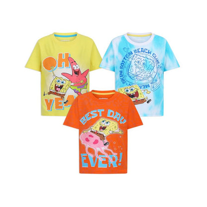 Nickelodeon Spongebob Squarepants Boys 3 Pack T-Shirts for Big Kids