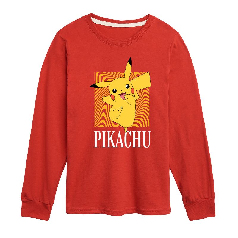 تي شيرت جرافيكي بأكمام طويلة بتصميم بيكاتشو المنوم للأولاد - بوكيمون
