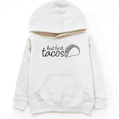 The Juniper Shop But First, Tacos Outline Youth Hoodie