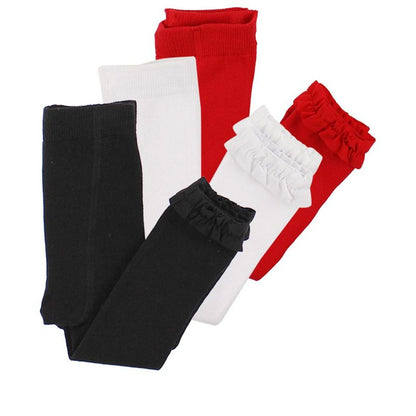 RuffleButts Girls 3-Pack Footless Ruffle Tights