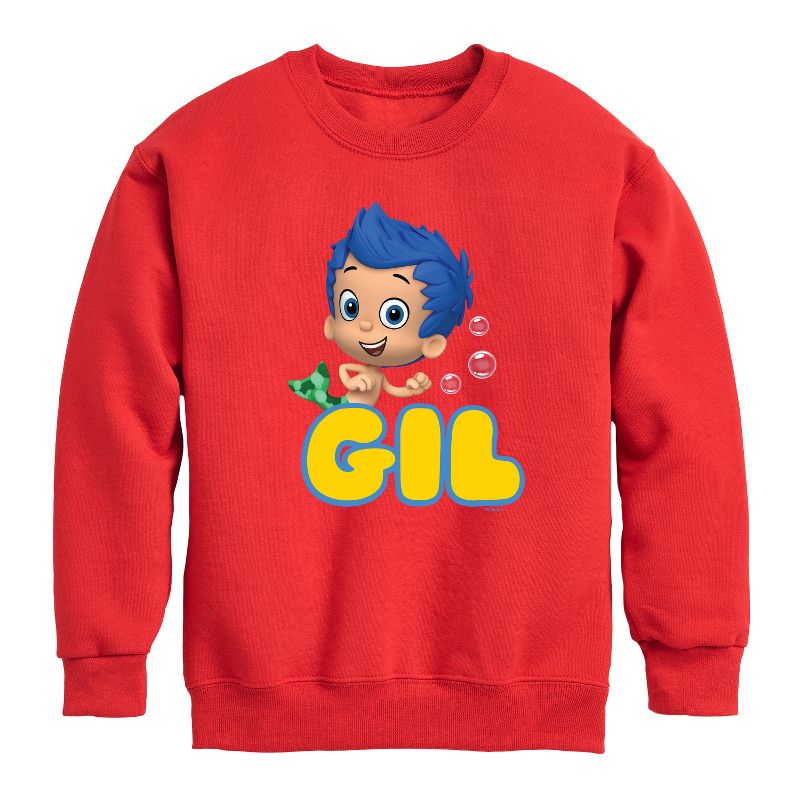Boys' - Bubble Guppies - Gil Graphic Long Sleeve Fleece Sweatshirt