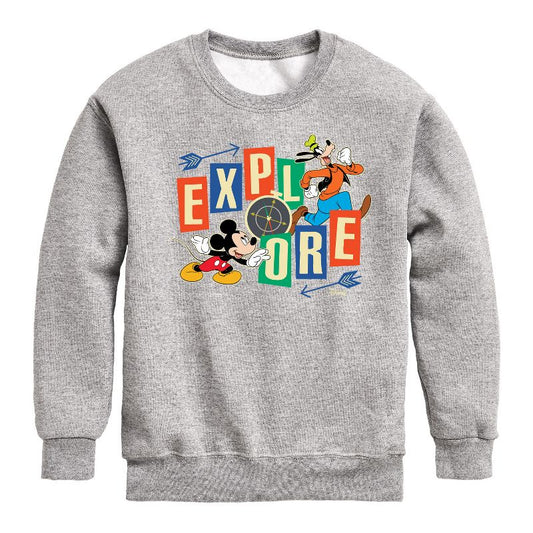 Boys' - Disney - Explore Graphic Long Sleeve Fleece Sweatshirt