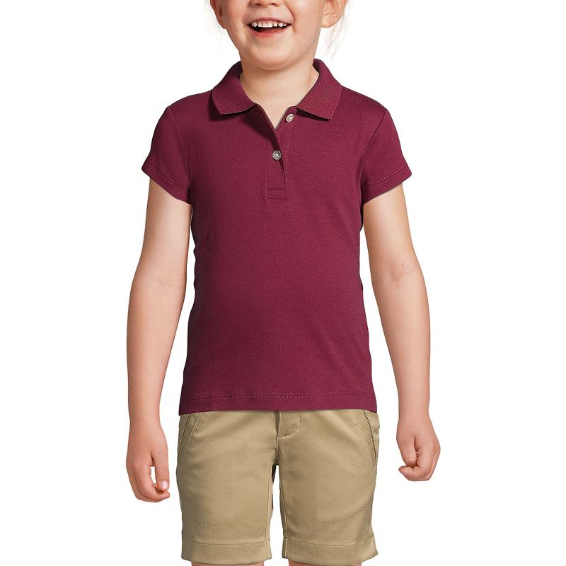 Lands' End School Uniform Kids Short Sleeve Feminine Fit Interlock Polo Shirt