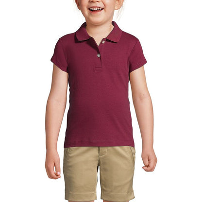 Lands' End School Uniform Kids Short Sleeve Feminine Fit Interlock Polo Shirt
