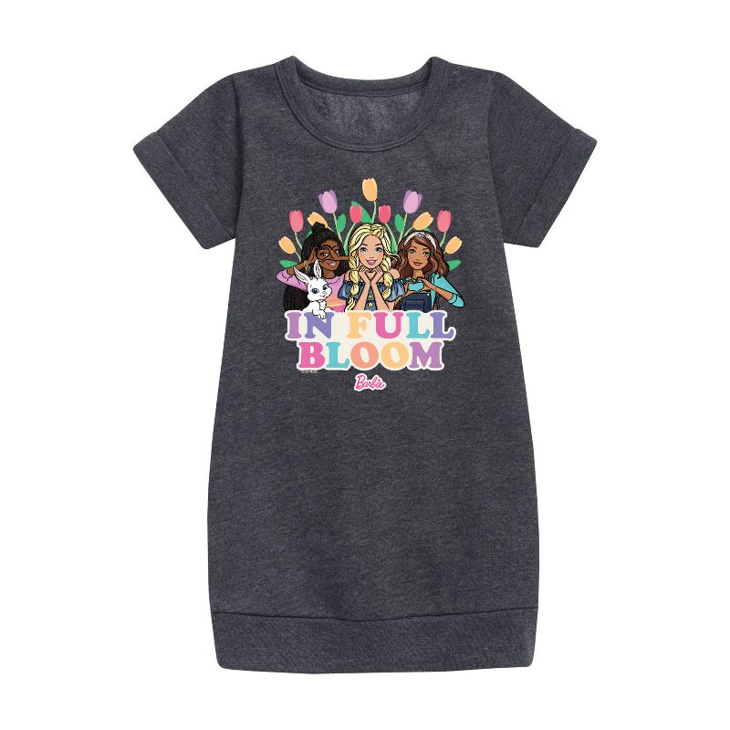 فستان باربي - عيد الفصح الجرافيكي - بأكمام قصيرة - للبنات